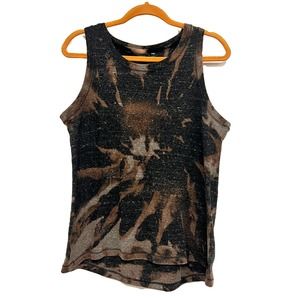 Grey tie dye soft knit tank top